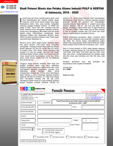 Studi Potensi Bisnis dan Pelaku Utama Industri PULP