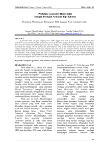 Prototipe Generator Homopolar Dengan Piringan Armatur Tipe