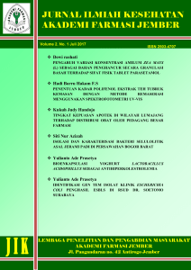 JURNAL ILMIAH KESEHATAN AKADEMI FARMASI JEMBER