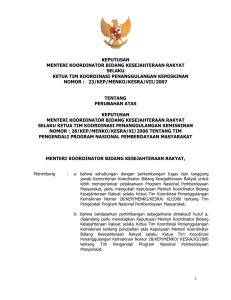 1 KEPUTUSAN MENTERI KOORDINATOR BIDANG