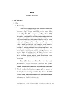 9 BAB II TINJAUAN PUSTAKA A. Sikap Dan Minat 1. Sikap a