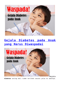 Gejala Diabetes pada Anak yang Harus Diwaspadai