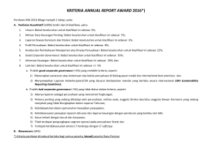 KRITERIA ANNUAL REPORT AWARD 2016*)