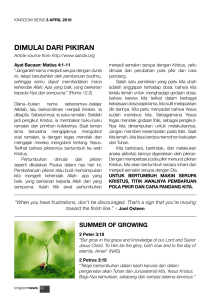 DImuLAI DARI PIkIRAn - ROCK Ministry Singapore