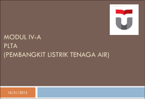 MODUL IV-A PLTA (PEMBANGKIT LISTRIK TENAGA AIR)