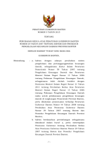 Pergub Banten No. 3 Tahun 2015 tentang Perubahan Sistem dan