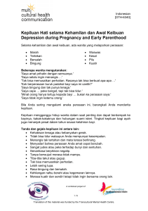 Depression during Pregnancy and Early Parenthood