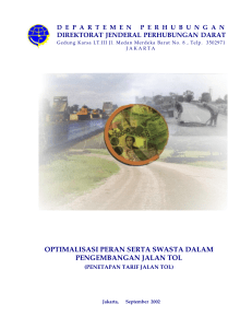 optimalisasi peran serta swasta dalam pengembangan jalan tol