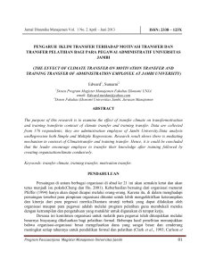 issn: 2338 – 123x 81 pengaruh iklim transfer