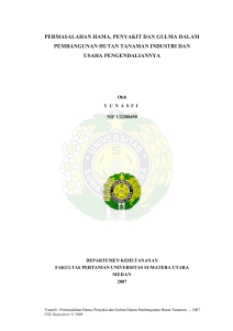 permasalahan hama, penyakit dan gulma dalam pembangunan