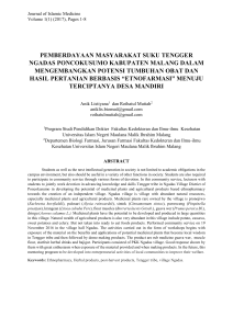 PEMBERDAYAAN MASYARAKAT SUKU TENGGER NGADAS