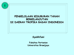 PENGELOLAAN KESUBURAN TANAH BERKELANJUTAN DI