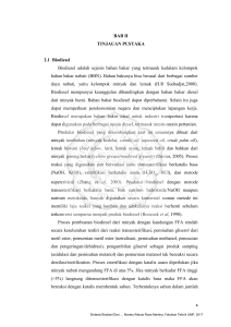 BAB II TINJAUAN PUSTAKA 2.1 Biodiesel Biodiesel adalah sejenis