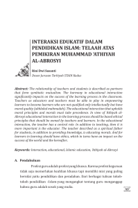 interaksi edukatif dalam pendidikan islam