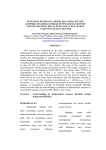 pengaruh penerapan model realistik setting kooperatif (resik)