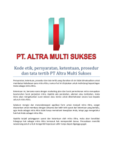 Kode etik - PT. Altra Multi Sukses