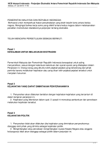 Perjanjian Ekstradisi Antara Pemerintah Republik Indonesia Dan