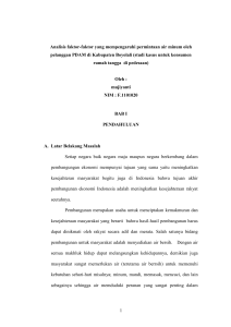 1 Analisis faktor-faktor yang mempengaruhi permintaan air minum