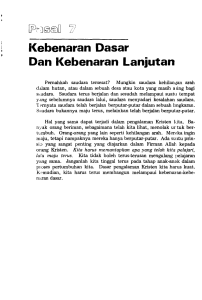 Kebenaran Dasar Dan Kebenaran Lanjutan