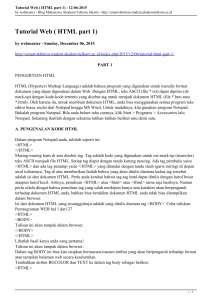 Tutorial Web ( HTML part 1) - 12-06-2015
