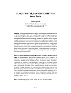 ISLAM, ETNISITAS, DAN POLITIK IDENTITAS