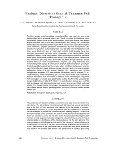 PDF: Evaluasi Diversitas Genetik Tanaman Padi Transgenik