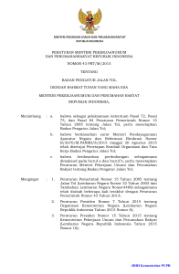 peraturan Menteri PUPR No. 43/PRT/M/2015 - BPJT