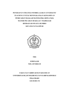 penerapan strategi pembelajaran synergetic teaching untuk