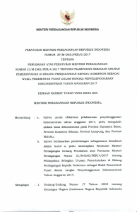 menteri perdagangan republik indonesia peraturan