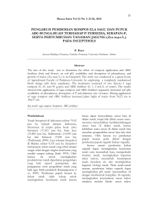PENGARUH PEMBERIAN KOMPOS ELA SAGU DAN PUPUK ABG