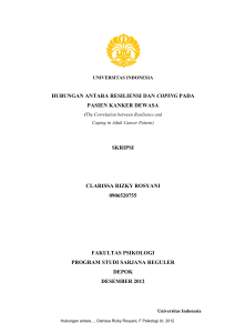 hubungan antara resiliensi dan coping pada pasien kanker dewasa