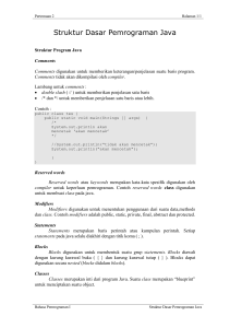 Struktur Dasar Pemrograman Java
