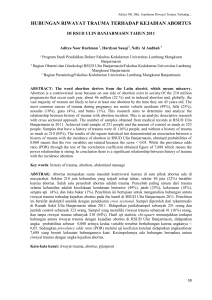 hubungan riwayat trauma terhadap kejadian abortus