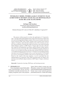 penerapan model pembelajaran students team achievement