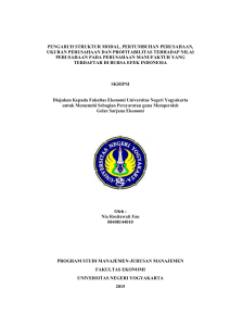 pengaruh struktur modal, pertumbuhan perusahaan, ukuran