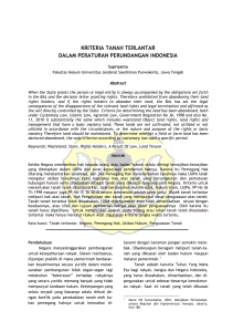 kriteria tanah terlantar dalam peraturan perundangan indonesia