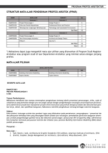 STRUKTUR MATA AjAR PEndIdIKAn PROFESI ARSITEK (PPAR