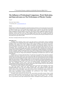 The Influence of Professional Competence, Work Motivation, and