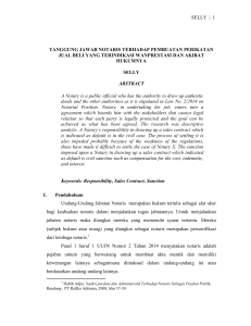 selly | 1 tanggung jawab notaris terhadap pembuatan