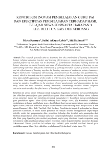 kontribusi inovasi pembelajaran guru pai dan - Jurnal UIN-SU