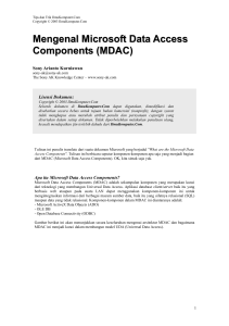 Mengenal Microsoft Data Access Components (MDAC)