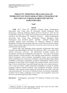 peran pt. indonesia pratama dalam pembangunan masyarakat desa