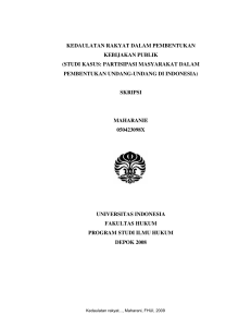 kedaulatan rakyat dalam pembentukan kebijakan