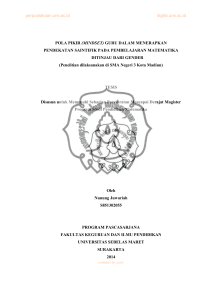 POLA PIKIR (MINDSET) GURU DALAM