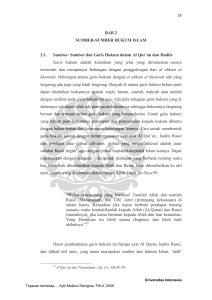 Sumber dan Garis Hukum dalam Al Qur`an dan Hadits Garis hukum