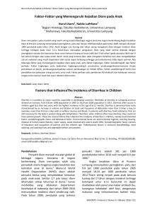 Faktor-Faktor yang Memengaruhi Kejadian Diare pada Anak Factors