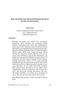 Bias Gender dalam KonstruKsi HuKum islam di indonesia