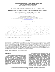 DAMPAK IMPLEMENTASI PERMEN KP No. 1 - E