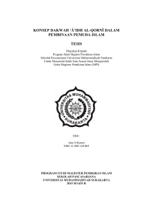 konsep dakwah `â`idh al-qornî dalam pembinaan pemuda islam tesis