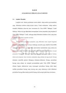 16 BAB III ANALISIS DAN PERANCANGAN SISTEM 3.1. Analisis